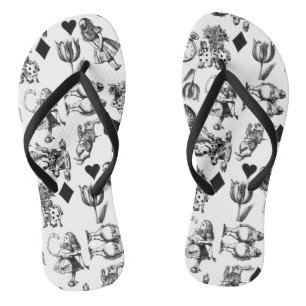 Klassische Alice-im-Wunderland-Figuren Flip Flops