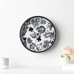 Klassische Alice-im-Wunderland-Figuren Uhr