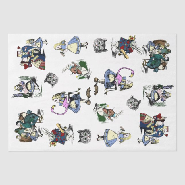 Klassische Alice im Wunderland Kaninchen-Cheshire- Seidenpapier (Vorderseite)