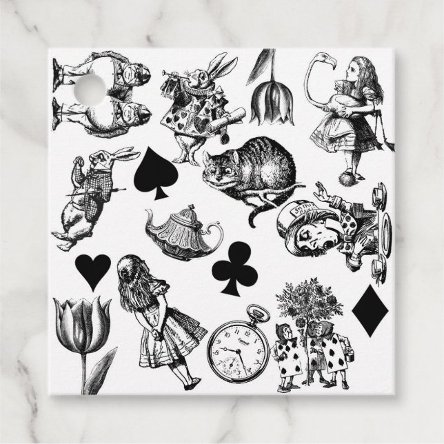 Klassische Alice im Wunderland: Original Geschenkanhänger (Vorderseite)