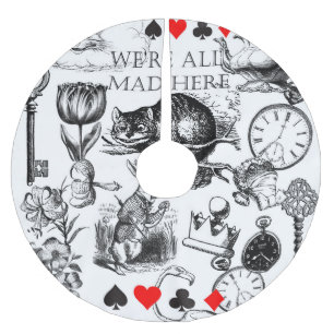 Klassische Alice im Wunderland Polyester Weihnachtsbaumdecke
