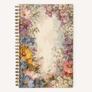 Klassische altmodische Blumen Notizbuch