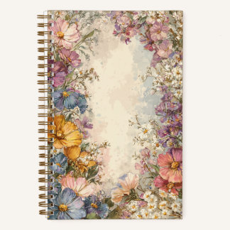 Klassische altmodische Blumen Notizbuch