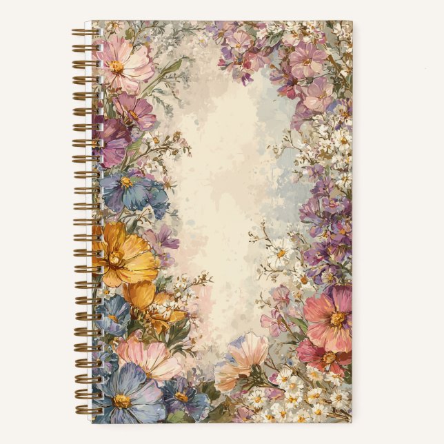Klassische altmodische Blumen Notizbuch (Vorderseite)