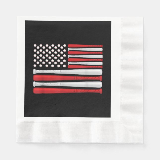 Klassische amerikanische Baseballflagge - Vintage  Serviette (Vorderseite)