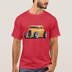 Klassische amerikanische gelbe 32 Hotrod-Auto-Illu T-Shirt