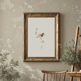 Klassische amerikanische Robin Watercolor Art mit  Poster