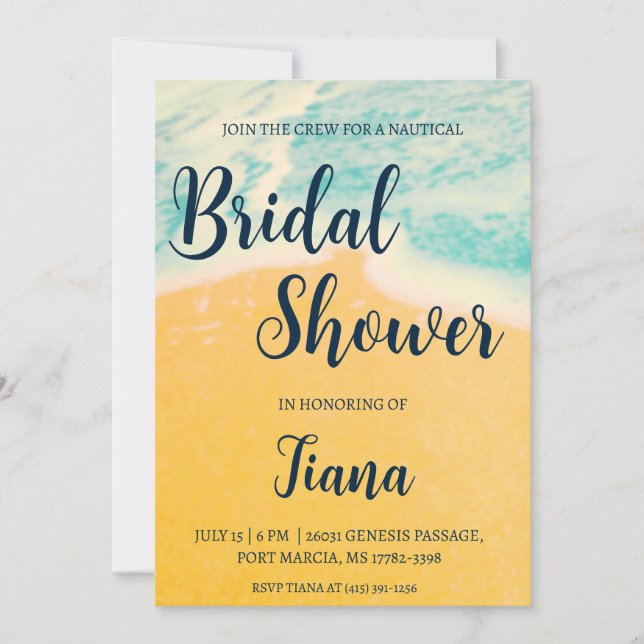 Klassische Ankereinladungen für nautische Polterab Einladung (Vorderseite)