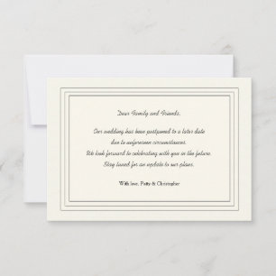 Klassische Ankündigungskarte Ankündigung