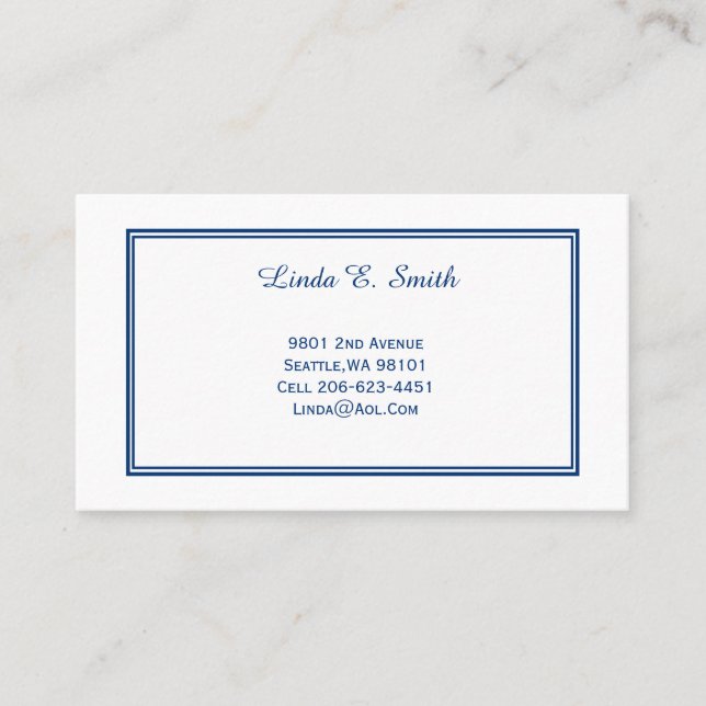 Klassische Anrufkarte Telefonnummerkarte (Vorderseite)