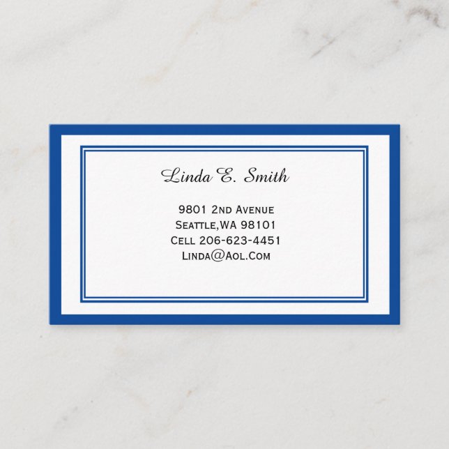 Klassische Anrufkarte Telefonnummerkarte (Vorderseite)