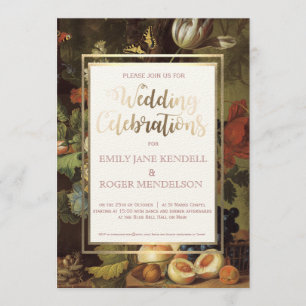 Klassische antike Früchte Stillleben Hochzeit Einl Einladung