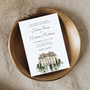 Klassische Aquarell-Englische Manor-Haus-Hochzeit Einladung