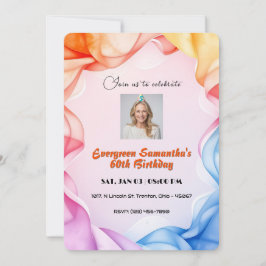 Klassische Aquarellbilder Geburtstag Personalisier Einladung