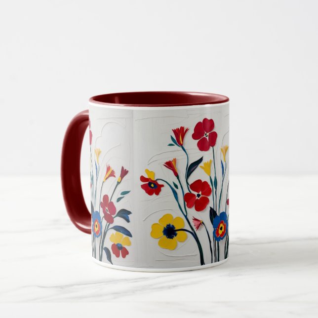 Klassische Aquarellfarben-Blume in hellen Farben Tasse (Vorderseite Links)