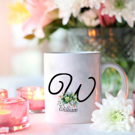 Klassische Aquarellfarben-Wildblumen Buchstaben Ka Kaffeetasse