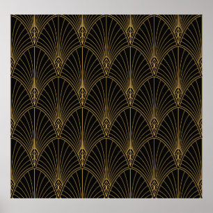 Klassische Art Deco Nahtloses Muster. Geometric St Poster