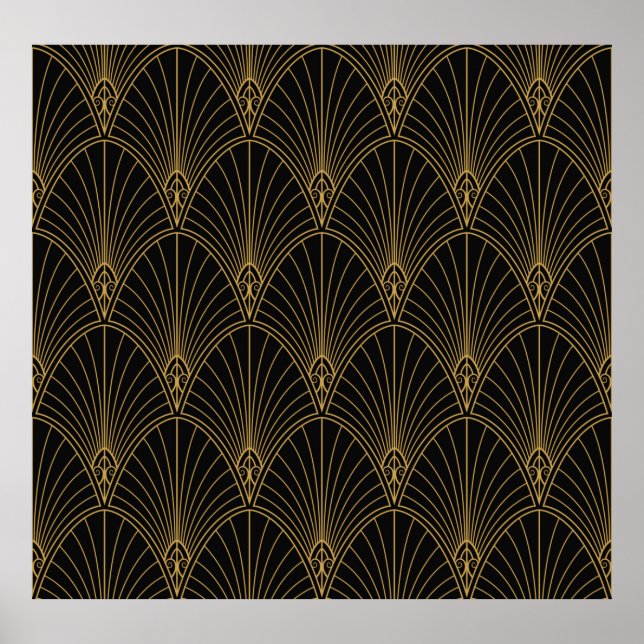 Klassische Art Deco Nahtloses Muster. Geometric St Poster (Vorne)
