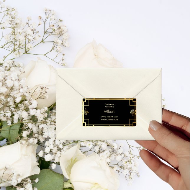 Klassische Art Deco Vintage Rücksendeadresse Adressaufkleber (Von Creator hochgeladen)