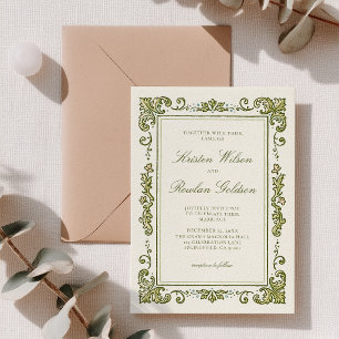 Klassische Art Nouveau-Hochzeitseinladung