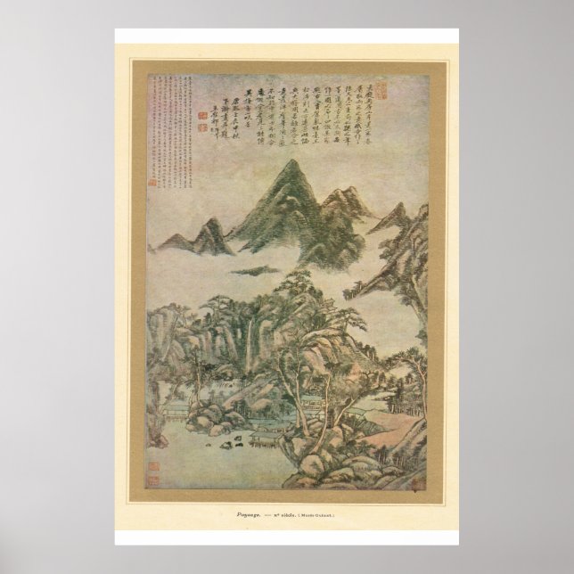 Klassische asiatische Kunst Chinesische Landschaft Poster (Vorne)