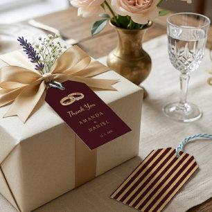 Klassische Auburn Braune und Gold Gestreifte Eheri Geschenkanhänger