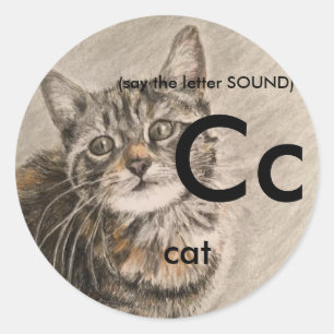 Klassische Aufkleber 1,5-3" Phonics, Buchstabenklä