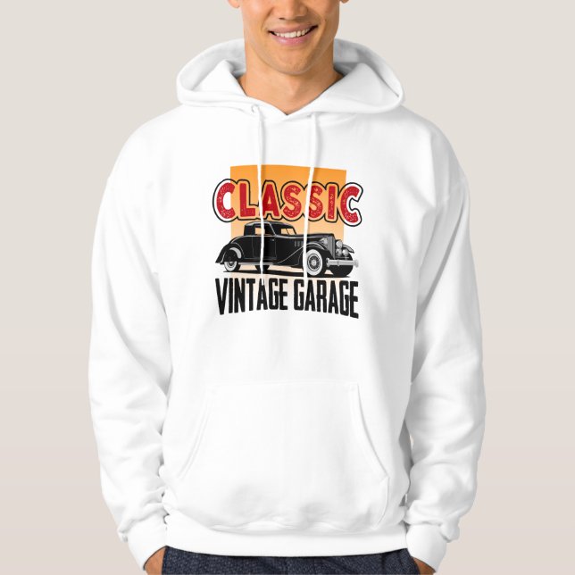 Klassische Autogarage Hoodie (Vorderseite)