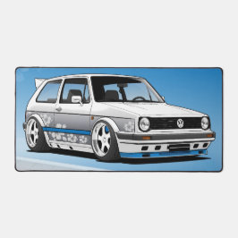 Klassische Autokultur, Custom Golf Weiß Blume Schreibtischunterlage