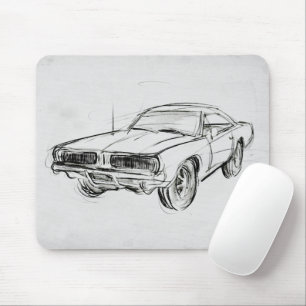 Klassische Automobilskizze IV Mousepad