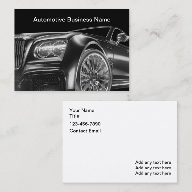 Klassische Automotive Luxury Business Cards Visitenkarte (Vorne/Hinten)