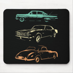 Klassische Autos - Grafik-Retro der 80er und 90er Mousepad