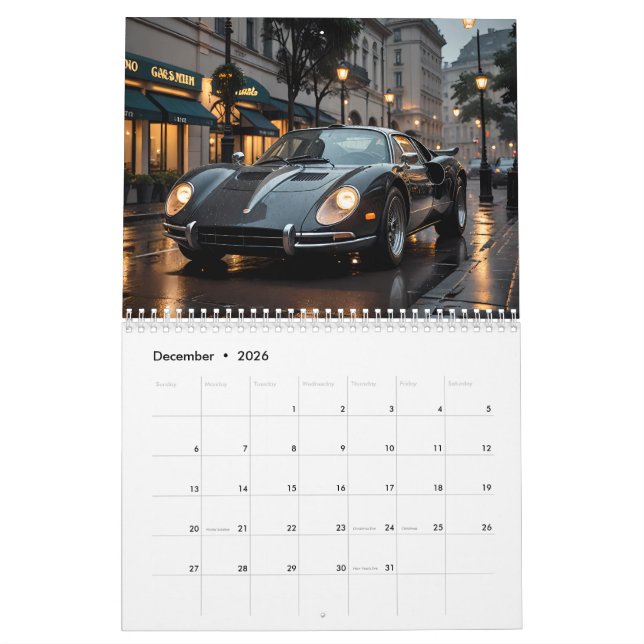 Klassische Autos Kalender (Dez 2026)