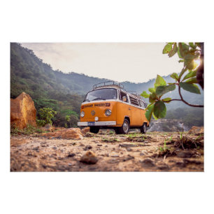 Klassische Autos mit bester Aussicht Berühmte Klas Poster