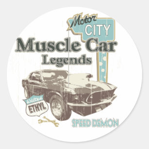 Klassische Autos ~ Muscle-Car-Legende Runder Aufkleber