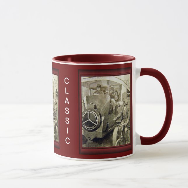 Klassische Autos - Veteranenautos - Vintages Auto Tasse (Rechts)