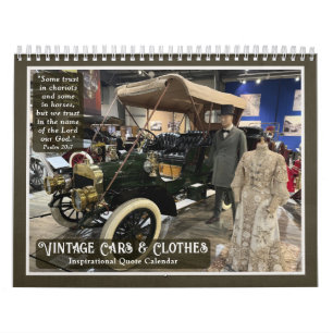 Klassische Autos Vintage-Kleider Foto-Zitat-Kalend Kalender
