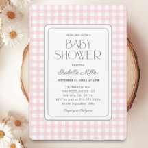 Klassische Baby-Party für Mädchen mit rosa Gingham
