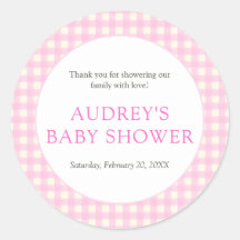 Klassische Baby-Party im rosa Gingham-Look für Mäd