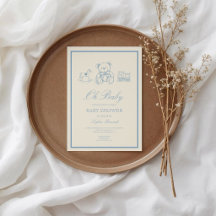 Klassische Baby-Party mit Pastellblauem Teddybär