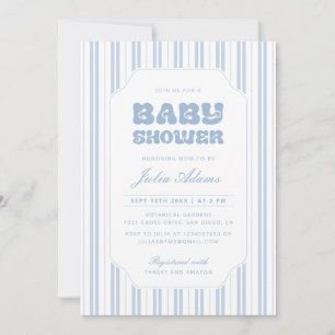 Klassische Baby Shower-Einladung in Pulverblau mit Einladung