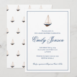 Klassische Babydusche für Nautical Sailboat Einladung