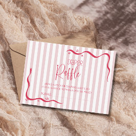 Klassische Babyparty-Windel-Raffle mit rosa Streif Begleitkarte