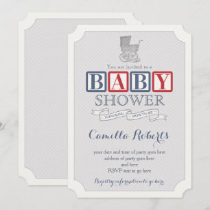 Klassische Babytrage Vintage-Baby-Party für Jungen Einladung