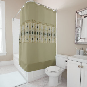 Klassische Badedekoration in Beige und Gold Duschvorhang