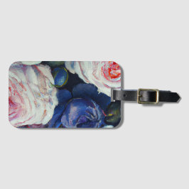 Klassische barocke Rose Blumendesign Gepäckanhänger