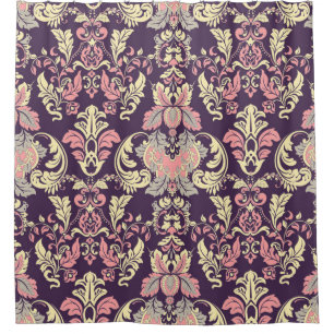 Klassische barocke, Vintage Tapete mit Blumen. Duschvorhang