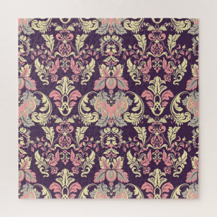 Klassische barocke, Vintage Tapete mit Blumen. Puzzle