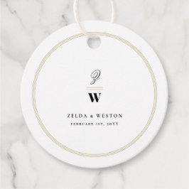 Klassische Bars Doppelmonogramm Modernes Foto Hoch Geschenkanhänger