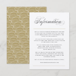 Klassische Bars-Informationen Hochzeitkarte Einladung